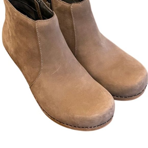 DANSKO Women's Maria Professional Taupe Suede Heeled Mule Ankle Bootie 40 9.5/10 - Picture 13 of 16